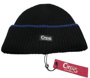 Circus By Sam Edelman Hat Beanie Womens One Size Black Stripe Logo Knit Winter